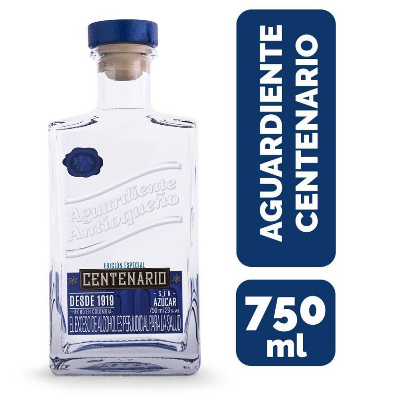 Aguardiente Centenario Azul 750 Ml