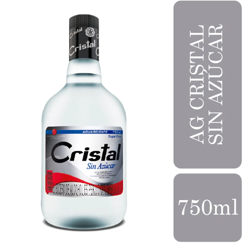 Aguardiente Cristal Sin Azucar L 750 Ml