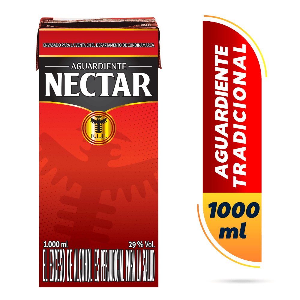 Aguardiente Nectar Tradicional Tetra 1000 Ml