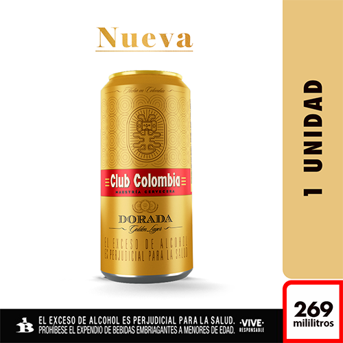 Cerveza Club Colombia Dorada Lata 269 Ml