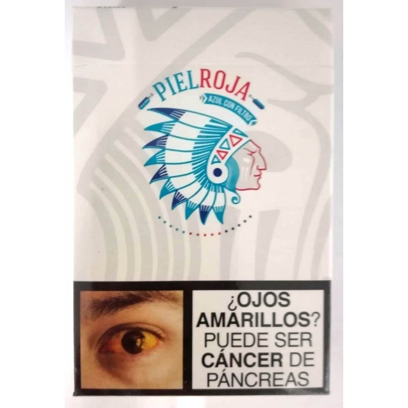 Cigarrillo Piel Roja Azul Filtro Cajetilla