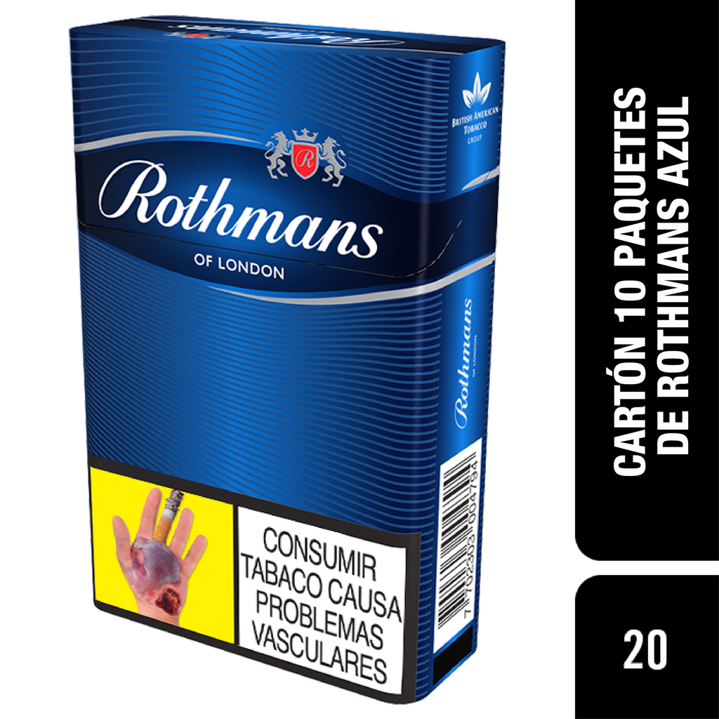 Cigarrillo Rothmans Azul Cajetilla