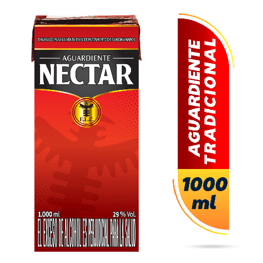 [AD00027] Aguardiente Nectar Tradicional Tetra 1000 Ml