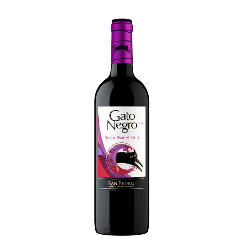 Vino Gato Negro Tinto Semi Sweet 750 Ml