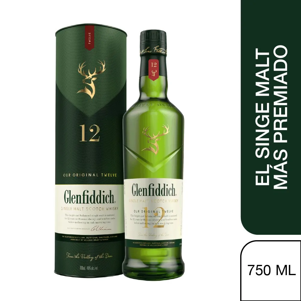 Whisky Glenfiddich 12 Años 750 Ml