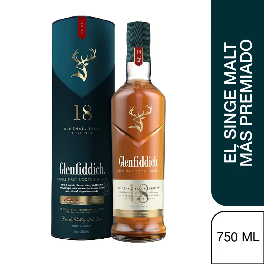 Whisky Glenfiddich 18 Años 750 Ml