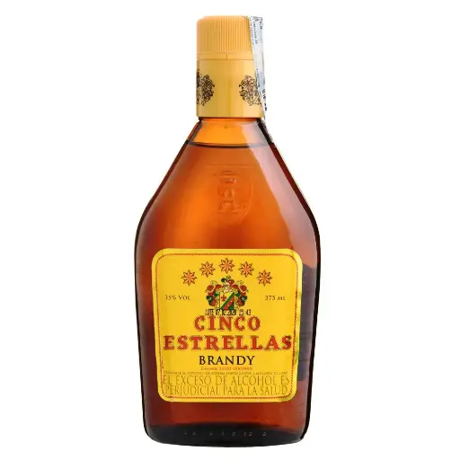 [BR00002] Brandy Cinco Estrellas 375 Ml