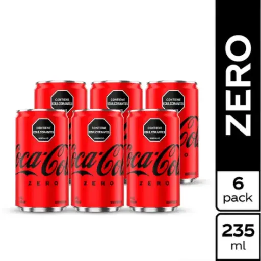 [GA0601] Sixpack Coca Cola S/Az 235 Ml Lata