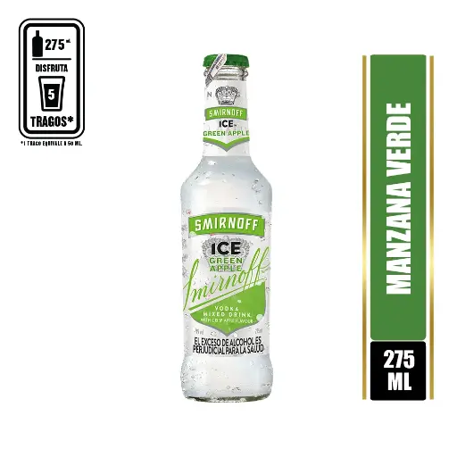 [VO00008] Vodka Smirnoff Ice Green Apple Botella 275Ml